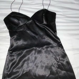Black Satin Mini Dress